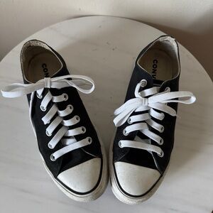 Converse Chuck Taylor All Star Lift Platform Black Canvas Sneakers, Size 7